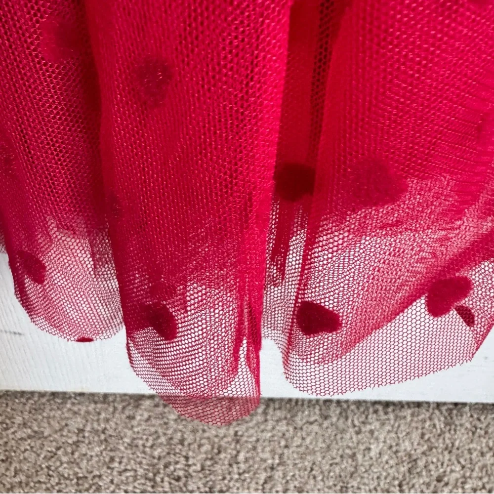 Tommy Bahama 2 Piece Girls Red White Valentine’s Tulle Dress Size 5 Headband NEW